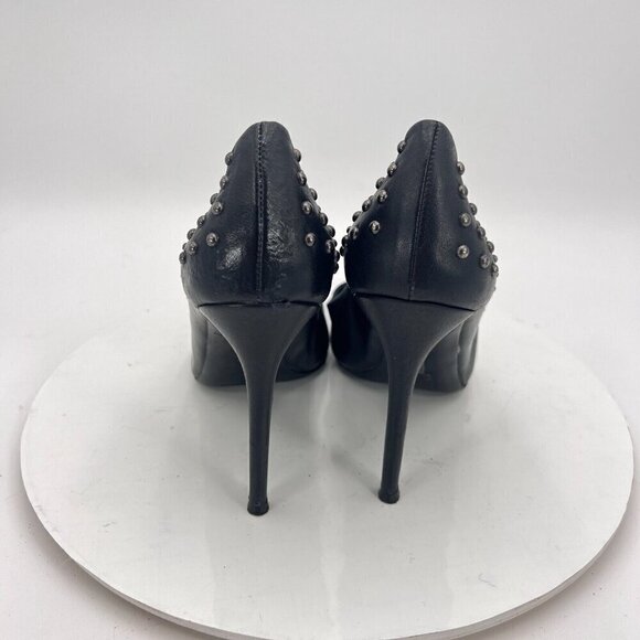 Thomas Wylde Women Size EU 40 US 9 Black Studded Leather Classic Stiletto Heels - Picture 6 of 16